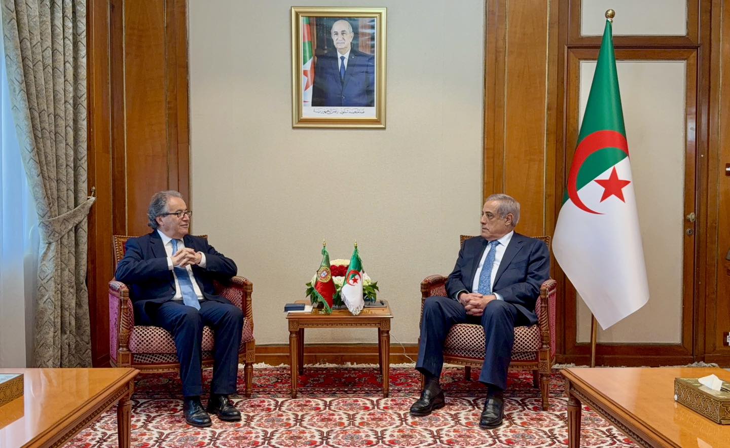 لعرباوي يستقبل رئيس المحكمة الدستورية للبرتغال