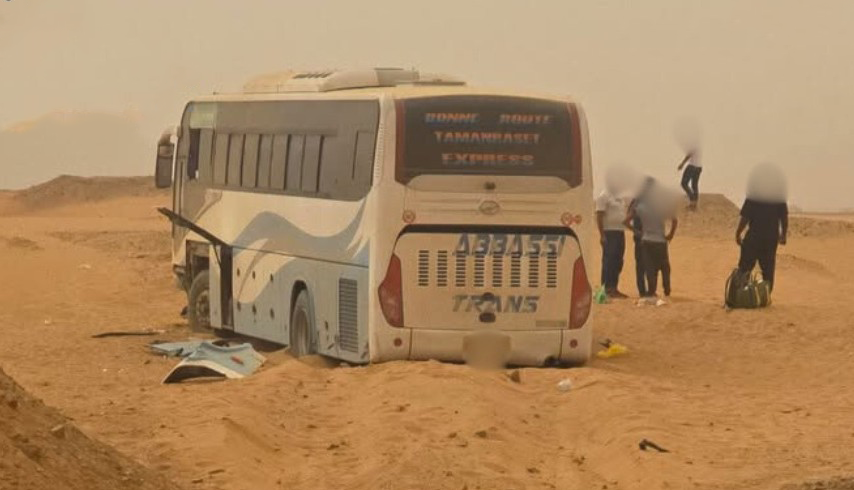 إصابة 6 أشخاص في حادث انحراف حافلة بتمنراست