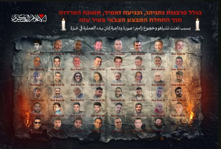 “لن نكون حريصين على حياتهم”.. القسام تنشر “صورة وداعية” لـ47 أسيرا صهيونيا