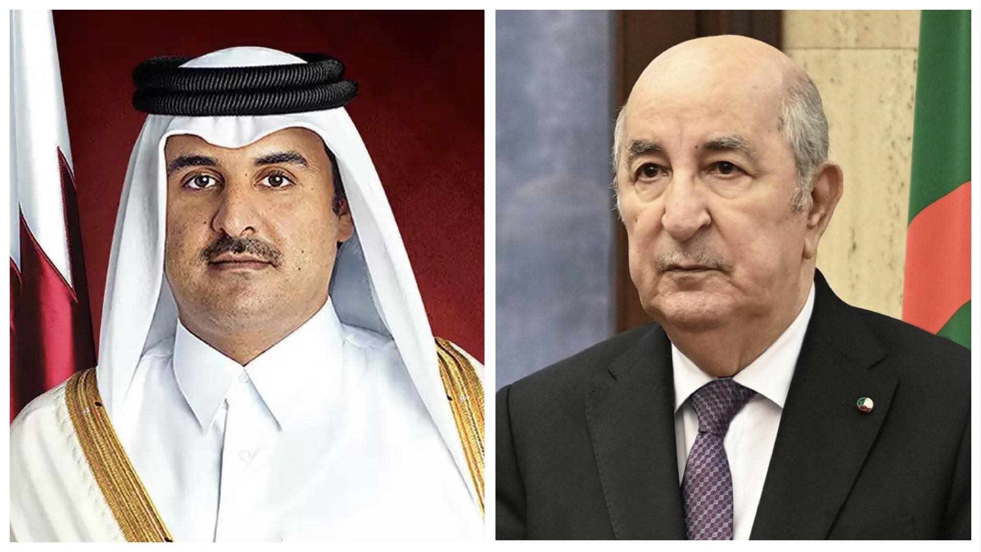 الرئيس تبون يشكر أمير قطر على جهوده لصالح القضية الفلسطينية